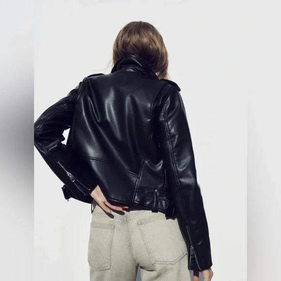 Zara Faux Leather Jacket NWT Size XS - Picture 4 of 14